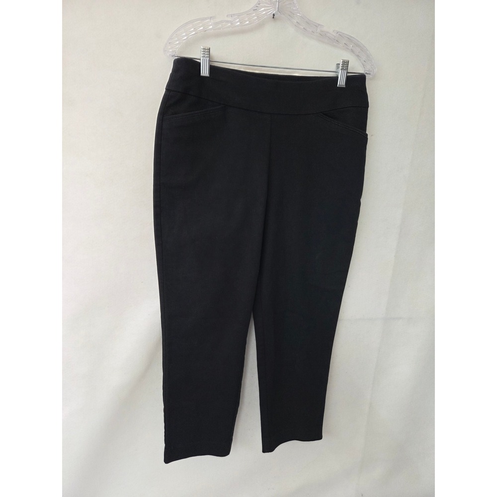 Croft & Barrow Effortless Stretch Black Pants Petite 8P Short Casual WC22X502ESS